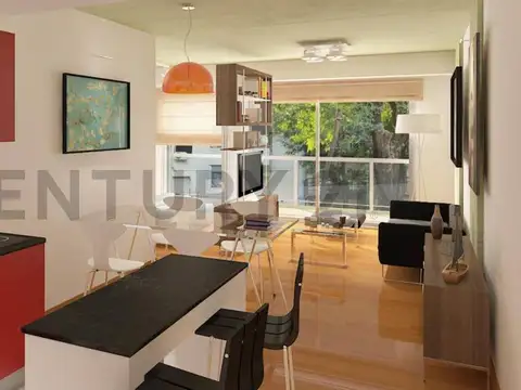Departamento 2 ambientes con 2 baños