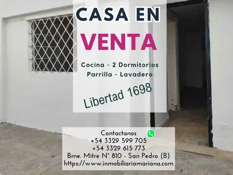CASA 2 DORMITORIOS - FINANCIADA - SAN PEDRO
