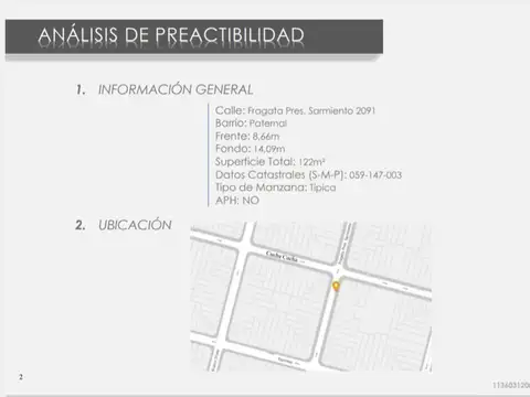 Terreno en Venta en Paternal, USD 159.000