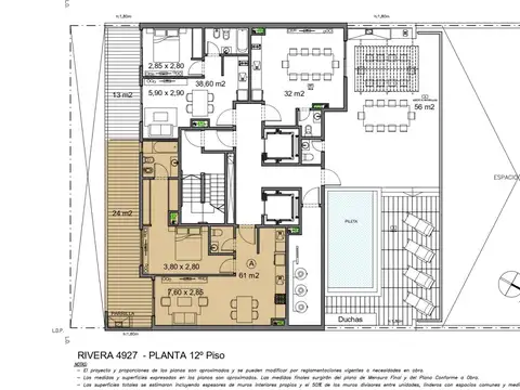 Departamento 3 ambientes con 2 baños