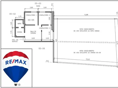 Oficina Monoambiente con 1 baño
