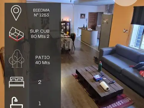 CASA UNICA PASILLO INTERNA. 2 DORM. EXCELENTE ESTADO