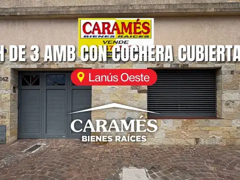 PH al frente de 3 amb con cochera, patio y terraza en Lanús Oeste