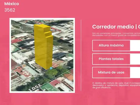 Terreno en Venta 17  mts Fondo