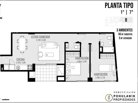 Departamento en Venta en Chacarita, USD 171.500