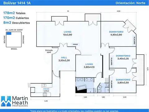 Bolivar 1400, Piso 1