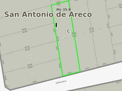 Terreno en Venta 13,56  mts Frente