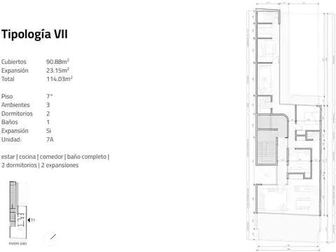 Departamento en Venta de 3 ambientes
