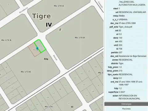 Terreno en Venta en Countries y Barrios Cerrados en Tigre, USD 100.000