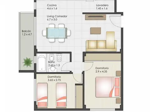 Departamento en Venta con 1 cocheras