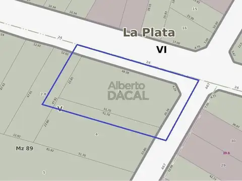 Terreno en Venta en 467 esq. 24 City Bell - Alberto Dacal Propiedades