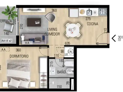 VENTA APARTAMENTO 1 DORMITORIO EN POZO EN PRADO