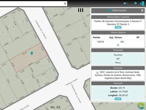 Terreno en Venta en Quilmes Oeste, USD 60.000