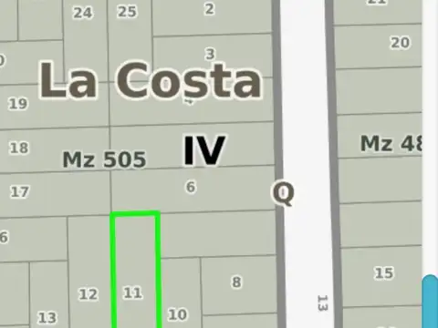 Terreno en Venta 10  mts Frente