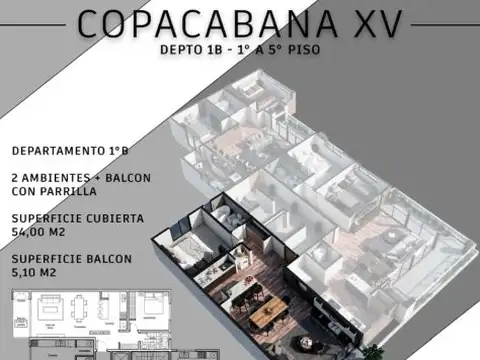 Departamento en Venta de 2 dormitorios