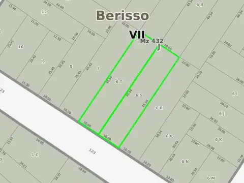 Terreno en Venta 45  mts Fondo