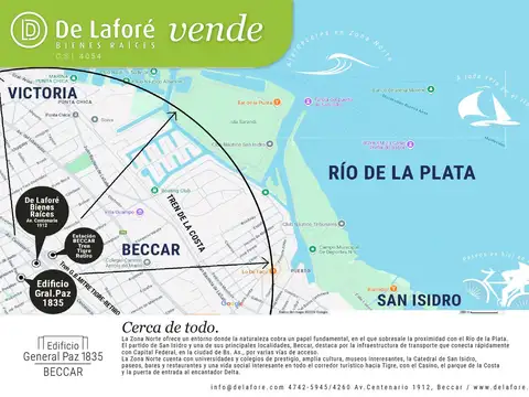 Departamento en Venta en Beccar Alto, USD 220.000