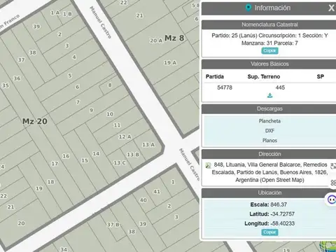 LOTE 8.66 X 51 PARA 800 MTS VENDIBLES APROX