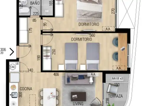 VENTA APARTAMENTO DOS DORMITORIO EN POZO EN PRADO