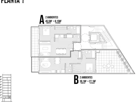 Departamento en Venta de 2 ambientes