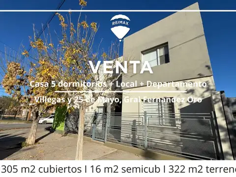 VENTA CASA CON LOCAL Y DEPARTAMENTO FERNANDEZ ORO