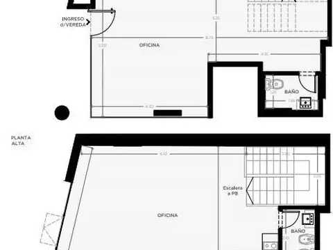 Oficina 4 ambientes con 2 baños