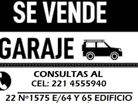 22 E/ 64 Y 65: Cochera en venta