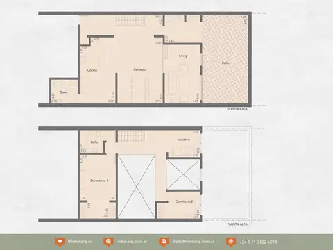 Depto Tipo Casa 4 ambientes con 2 baños