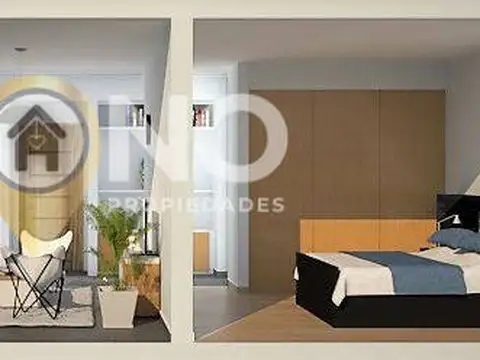 Departamento 2 ambientes con 2 baños