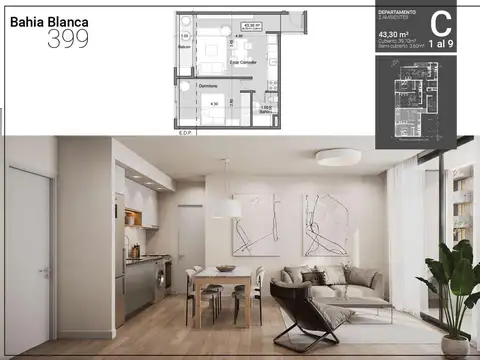 Departamento en Venta de 2 ambientes