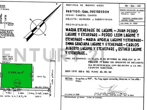 Campo en Venta de 1,10  ha
