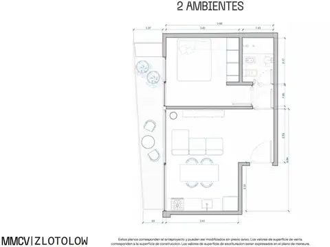Departamento en el emprendimiento SOUL ELCANO 3779