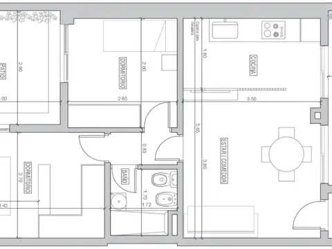 Departamento en Venta de 3 ambientes