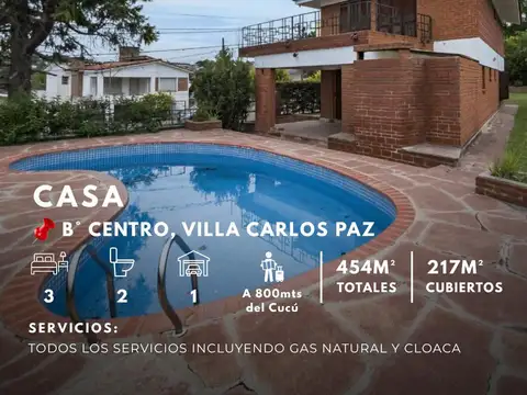 CASA 3 DORMITORIOS Y PILETA EN TERRENO DE 454 MTS²