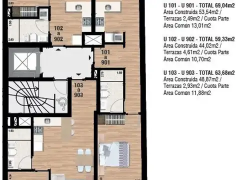 Departamento en Venta en Tres Cruces, USD 139.500