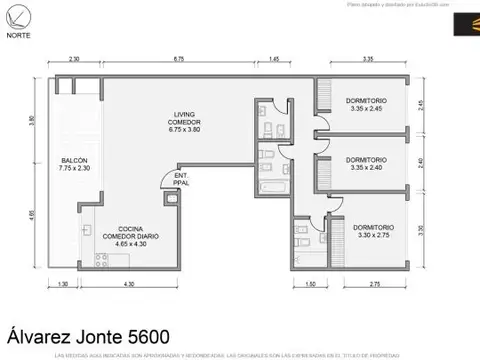 Departamento en Venta de 3 dormitorios