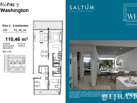 Departamento en Venta de 3 ambientes