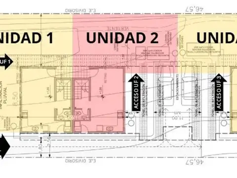 Depto Tipo Casa 3 ambientes con 1 baño