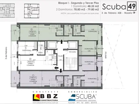 Departamento 3 ambientes con 2 baños