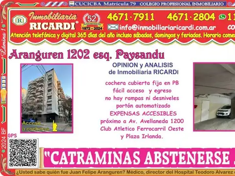 CATRAMINAS ABSTENERSE coch cubierta PB facil acceso egreso