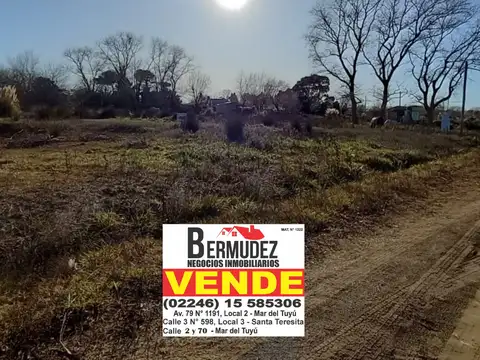 Lote venta mar del tuyu calle 55 entre 11 y 12