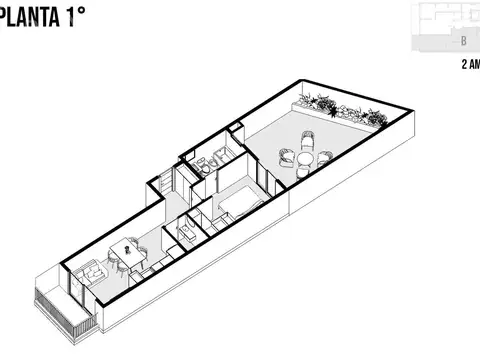 Departamento en Venta de 1 dormitorio
