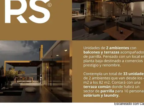 Departamento 2 ambientes con 1 baño