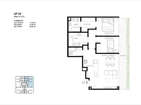 Departamento en pozo de tres ambientes - Venta - Bajo Belgrano - Excelente oportunidad.