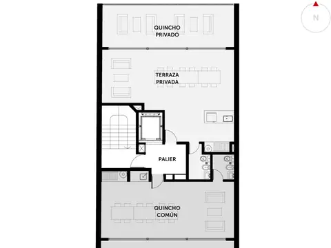 Departamento 2 ambientes con 1 baño