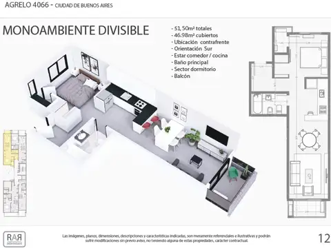 Departamento en Venta de Monoambiente