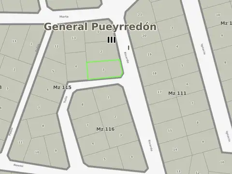 Terreno en esquina – 629 m² en Sierra de los Padres