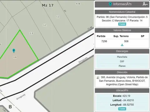 Terreno en Venta de 508,0 m2