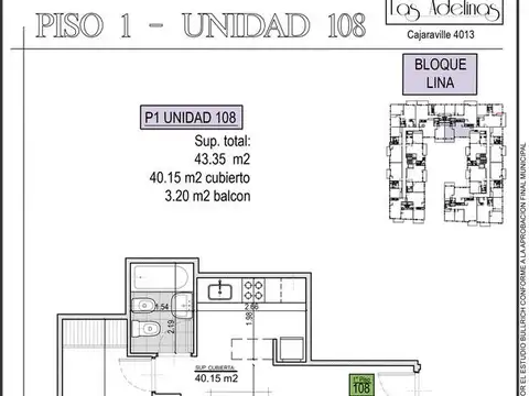Departamento en Venta de 1 dormitorio