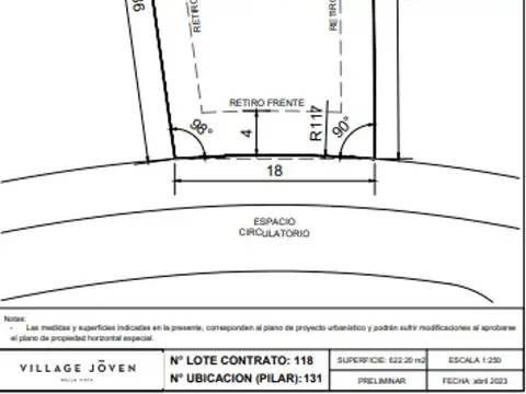 Terreno en Venta de 622,0 m2